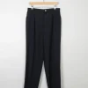 Women's Navy Vintage Tapered Leg Wool Mix Trousers 32 14 Approx