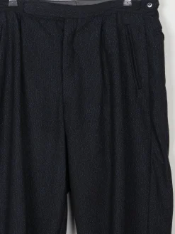 Women's Navy Vintage Tapered Leg Wool Mix Trousers 32 14 Approx