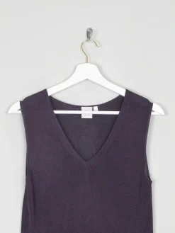 Women's Navy Vintage V-Neck Sleeveless Tank Top S/M
