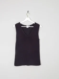 Women's Navy Vintage V-Neck Sleeveless Tank Top S/M
