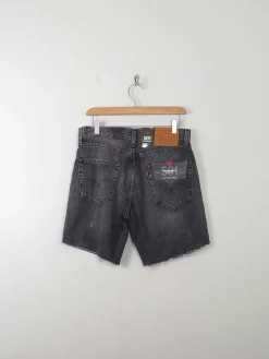 Women's New Levis 93 Denim Shorts Grey 29