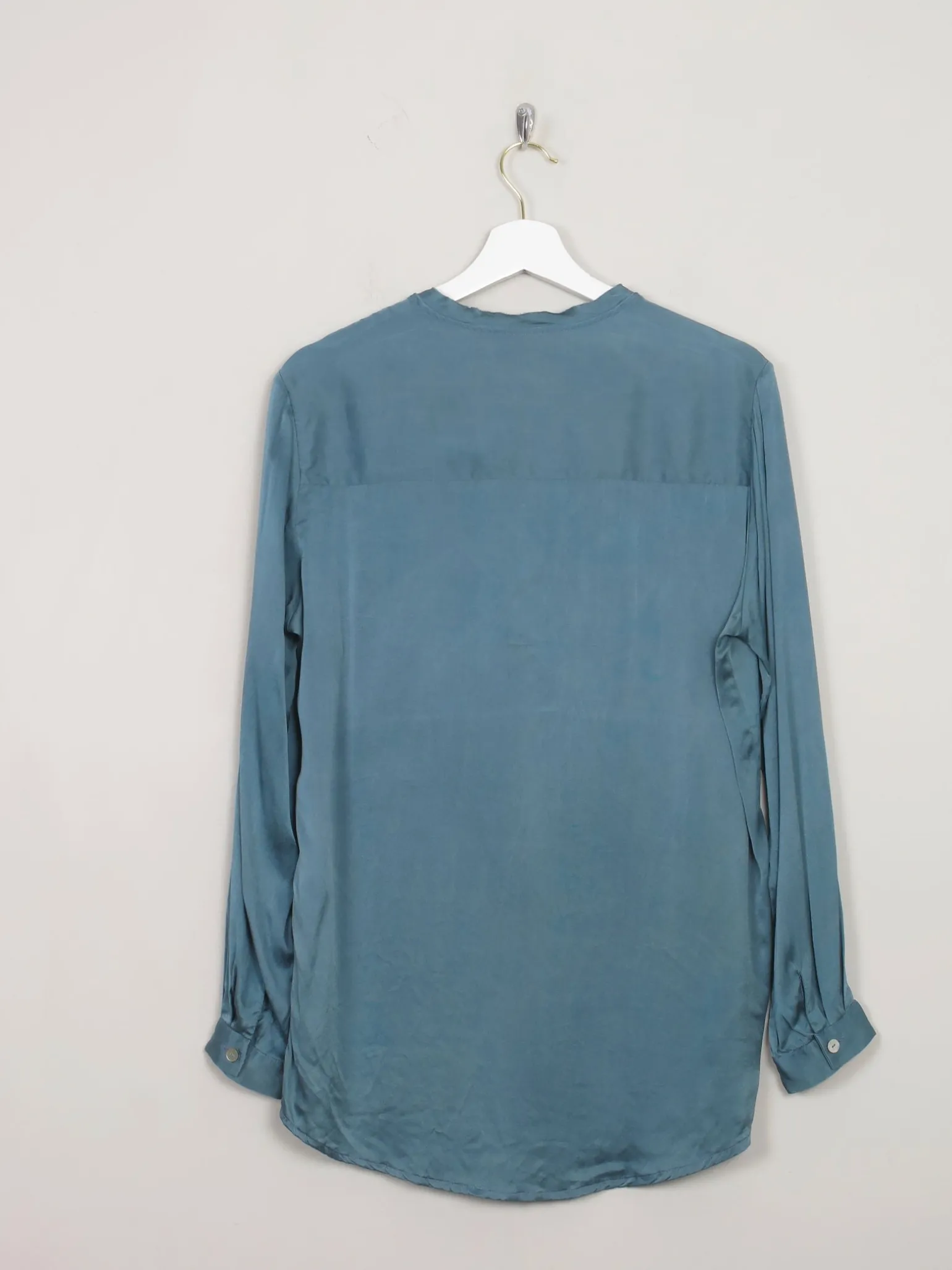 Women's Petrol Blue Silk Blouse M