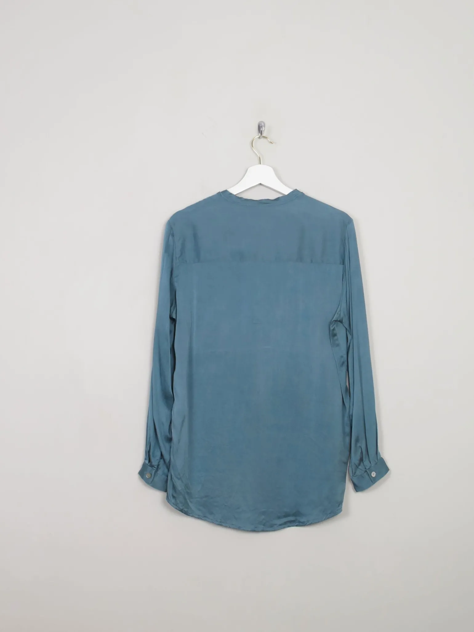 Women's Petrol Blue Silk Blouse M