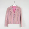 Women's Pink Striped Vintage Tweed Jacket M