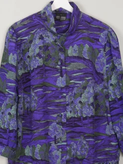Women's Purple Vintage Blouse Printed L