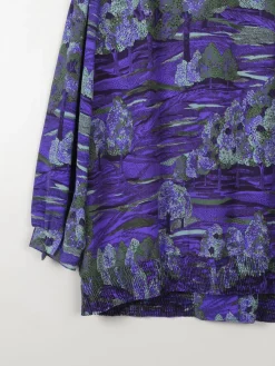 Women's Purple Vintage Blouse Printed L