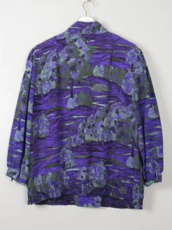 Women's Purple Vintage Blouse Printed L