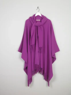 Women's Purple Wool Vintage Cape  S-XL
