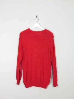 Women’s Red Starry Vintage Jumper M Relaxed Fit