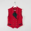Womens Red Vintage Austrian Waistcoat M