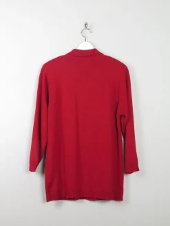 Women's Red Vintage Embroidered Jumper S