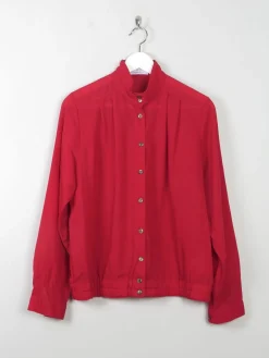 Women's Red Vintage Wool Blouse S/M