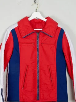 Women's Red/Navy/White Vintage Ski Jacket S