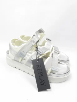 Women's Replay Silver Flatform Sandals 39/6 New