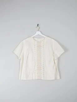 Women's Rich Cream Vintage Blouse XL