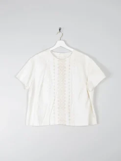 Women's Rich Cream Vintage Blouse XL
