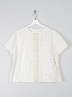 Women's Rich Cream Vintage Blouse XL