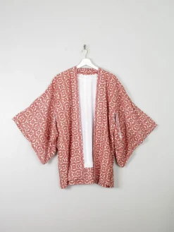 Women's Rust & Ivory Printed Vintage Kimono M/L
