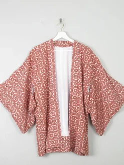 Women's Rust & Ivory Printed Vintage Kimono M/L