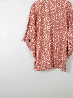 Women's Rust & Ivory Printed Vintage Kimono M/L