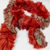 Women's Rust & Paisley Combined Long Scarf