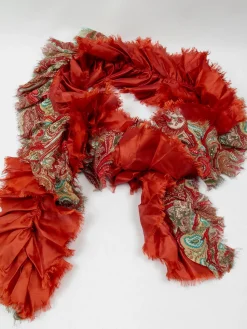 Women's Rust & Paisley Combined Long Scarf