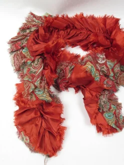 Women's Rust & Paisley Combined Long Scarf