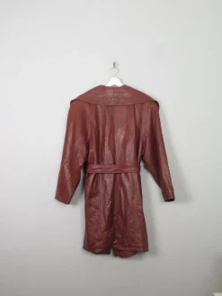 Women's Rust Brown Leather Coat M