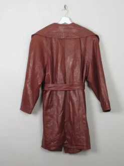 Women's Rust Brown Leather Coat M