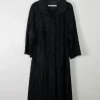 Women's 1950s Astrachan Black Swing Coat S/M