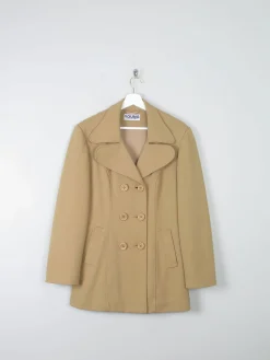 Women's 90s Beige Long Vintage Jacket M
