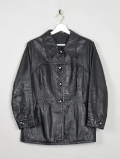Women's 1970s Vintage Leather Jacket Black M