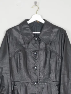 Women's 1970s Vintage Leather Jacket Black M