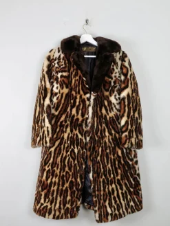 Women's Sheepskin Vintage Leopard Printed Coat XS/S