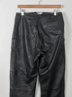Women's Soft Black Leather Trousers 30