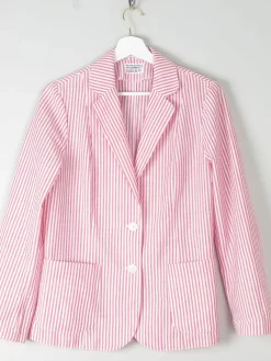 Women's Striped Boater Style Red & White Vintage Jacket S/M