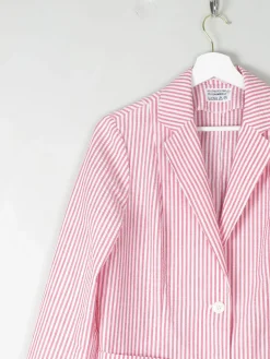 Women's Striped Boater Style Red & White Vintage Jacket S/M