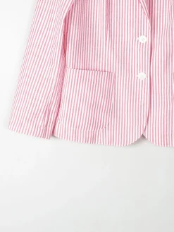 Women's Striped Boater Style Red & White Vintage Jacket S/M