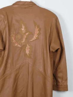 Women's Tan Leather Suit Jacket M