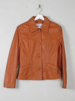 Women's Tan Vintage Leather Jacket M