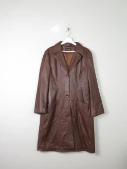 Women's Tan/Brown Soft Leather Coat L
