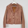 Women's Tan/Brown Vintage Leather Jacket L