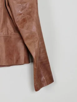 Women's Tan/Brown Vintage Leather Jacket L