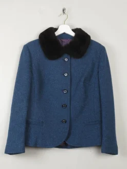 Women's Tweed Vintage Jacket With Trim L