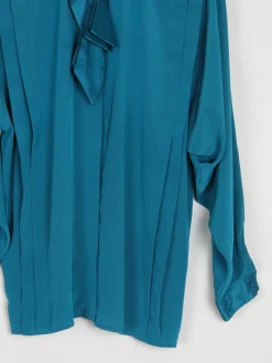Women's Vintage Aqua Green Blouse With Bow Detail XS/S
