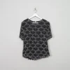 Women's Vintage Beaded Black & White Beaded Top M