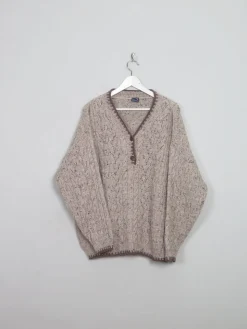 Women's Vintage Biscuit Wool Jumper L/XL