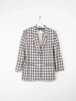 Women’s Vintage Black & Cream Check Jacket 10/12