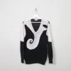 Women's Vintage Black & White Jumper M/L