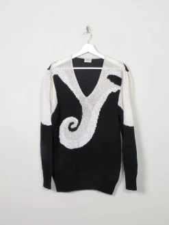 Women's Vintage Black & White Jumper M/L